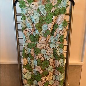 HD in Paris Floral Lace Dress in Green blue and Cream 4p